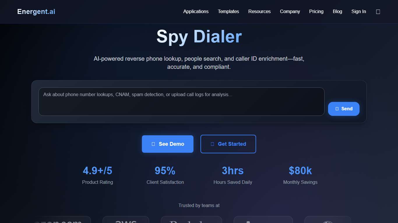 Spy Dialer Energent.ai